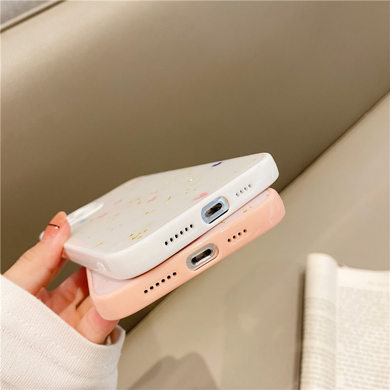 Fashion Grid Solid Color PU Leather Soft iPhone Case