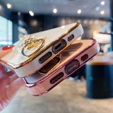 Solid Color Electroplated Love Heart Bracelet Strap Soft iPhone Case