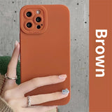 Solid Color Camera Lens Protection Shockproof Silicone Soft iPhone Case