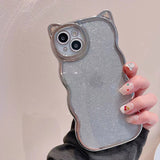 3D Cat Luxury Glitter Soft iPhone Case