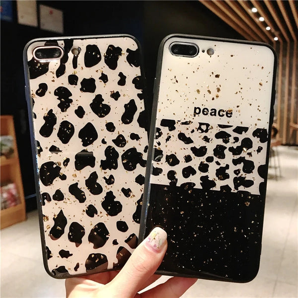 Luxury Leopard Print Glitter Shining Soft Tpu Phone Case Back Cover for iPhone