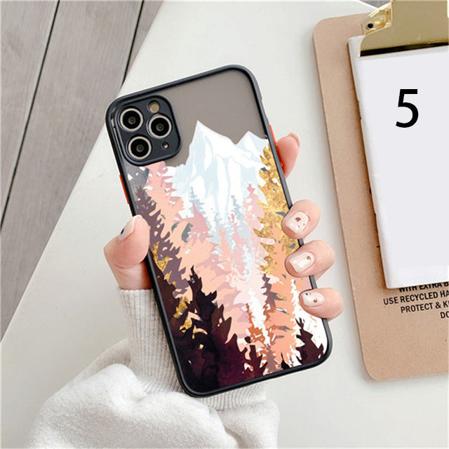 Landscape Painting Shockproof Clear Phone Case Back Cover for iPhone