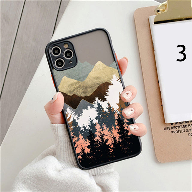 Landscape Painting Shockproof Clear Phone Case Back Cover for iPhone