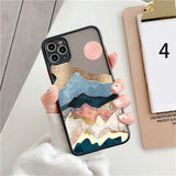 Landscape Painting Shockproof Clear Phone Case Back Cover for iPhone