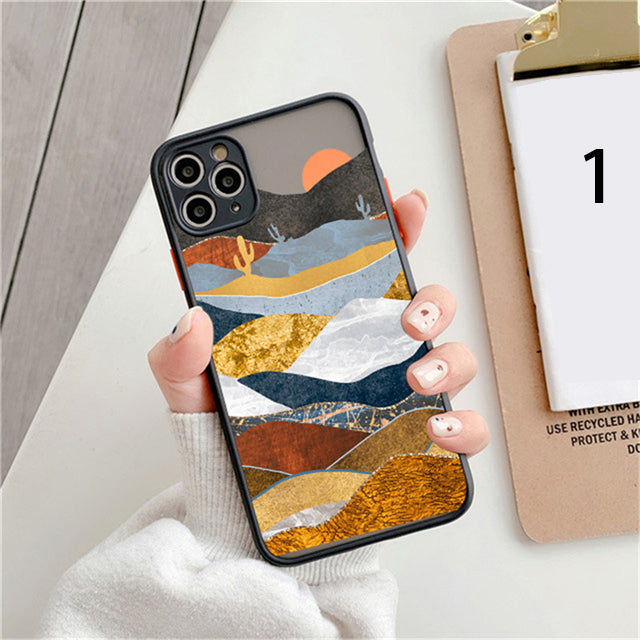 Landscape Painting Shockproof Clear Phone Case Back Cover for iPhone