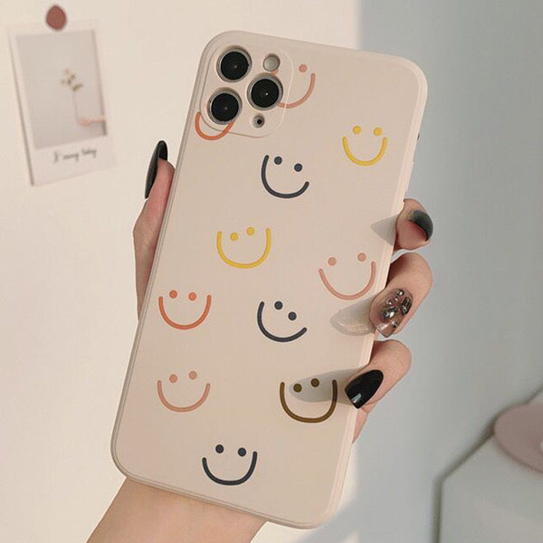 Colorful Fuuny Smiley Silicone Soft Phone Case Back Cover for iPhone