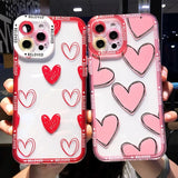 Cute Love Heart Camera Lens Protective Shockproof Bumper Soft iPhone Case