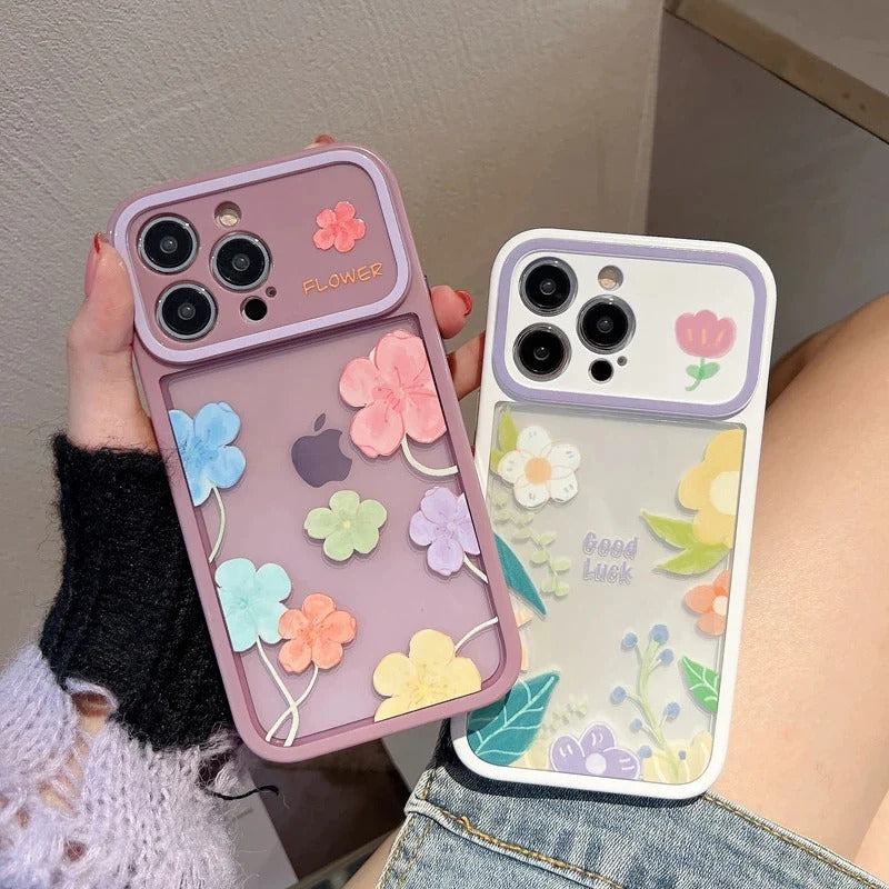 Cute Flower Floral Camera Lens Protection Clear Soft iPhone Case