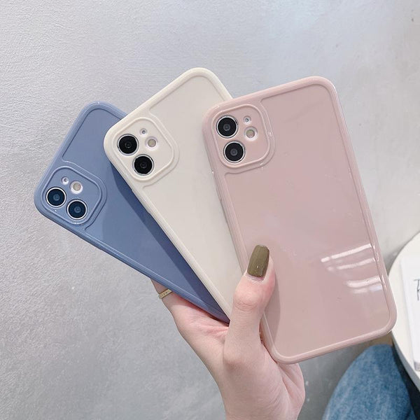 Simple Solid Color Soft Phone Case Back Cover for iPhone