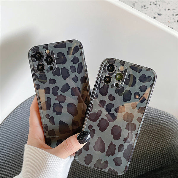 Cheetah Leopard Print Silicone Soft Phone Case Back Cover for iPhone