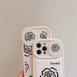 Rose Flower Floral Slide Lens Camera Cover Protection Soft iPhone Case