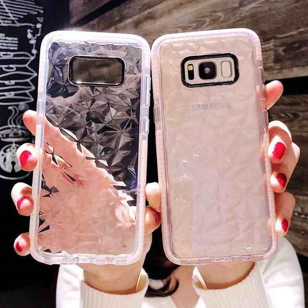 3D Diamond Pattern Dual Layer Soft TPU Samsung Case