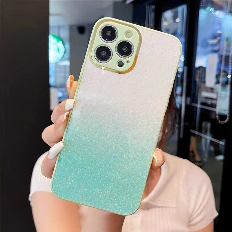 Luxury Gradient Glitter Silicone Shockproof Soft iPhone Case