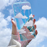 Cute Laser Cloud Pattern Transparent iPhone Case