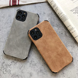 Lambskin Leather Camera Lens Protection Shockproof Silicone Soft iPhone Case