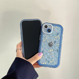 Blue Flower Painting Shockproof Clear Soft iPhone Case