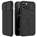 Slide Camera Lens Protection Leather Shockproof Soft iPhone Case