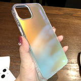 Luxury Matte Laser Aurora Shockproof Soft iPhone Case