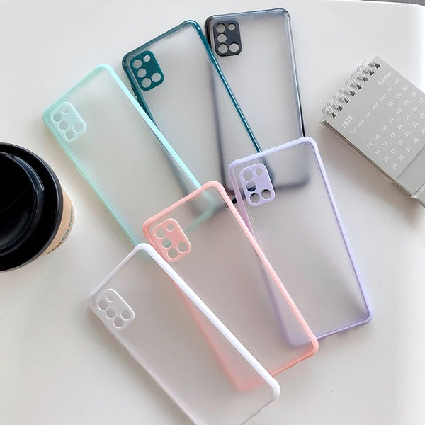 Cute Shockproof Matte Silicone Clear Samsung Case