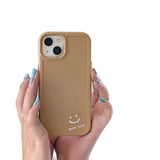 Solid Color Cartoon Smile Face Soft iPhone Case