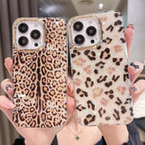 Crystal Cheetah Leopard Print Shockproof Sturdy Clear Hard iPhone Case