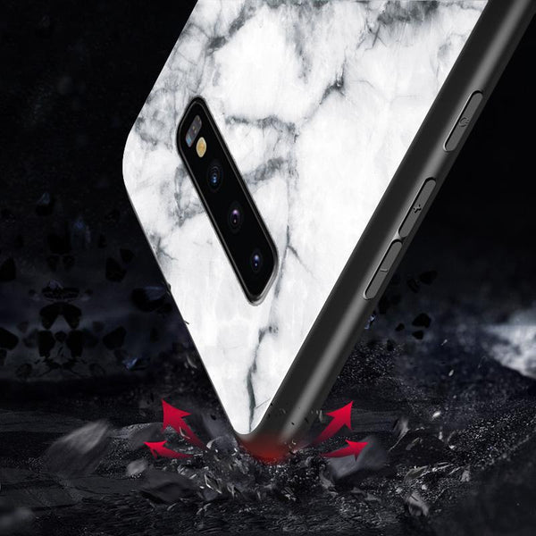 Luxury Marble Tempered Glass Samsung Case