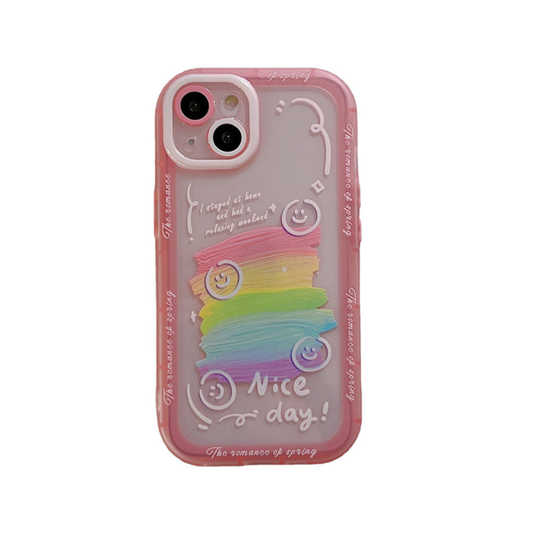 Smile Rainbow Painting Shockproof Clear Soft iPhone Case