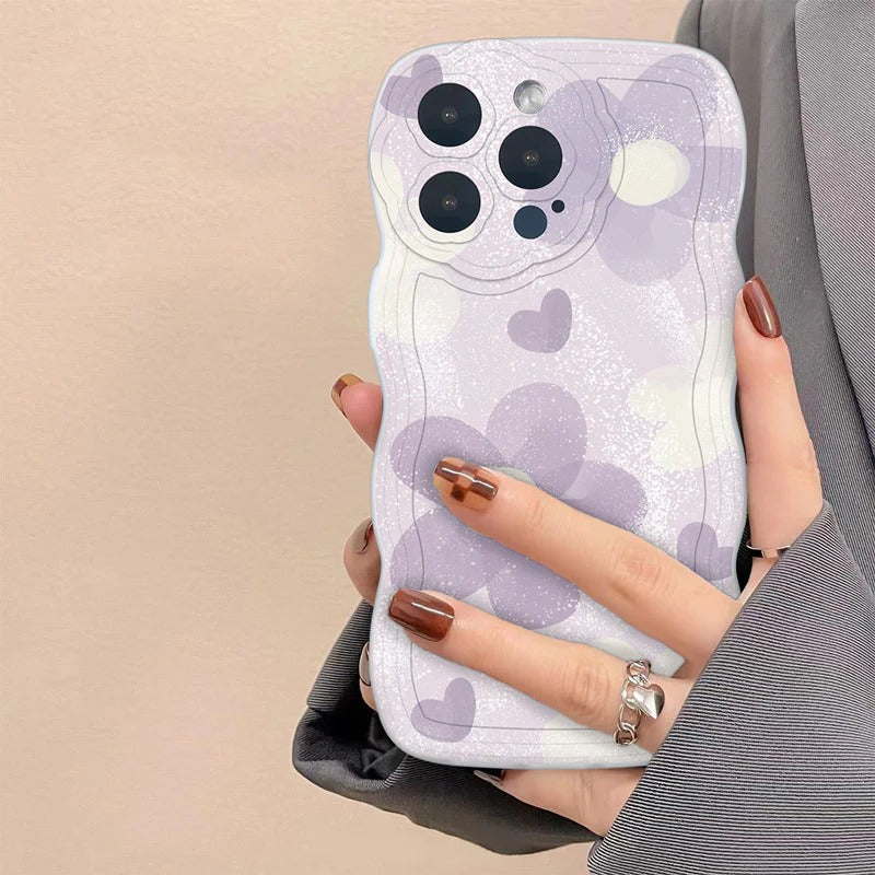 Oil Painting Flower Floral pattern camera Curly Wave Frame Soft iPhone Case