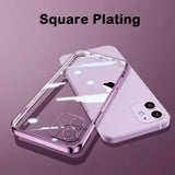 Luxury Square Plating Camera Lens Protection Shockproof Clear Soft iPhone Case