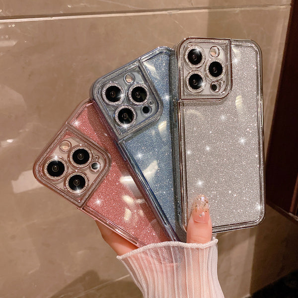 Fashion Glitter Camera Lens Protective Shockproof Soft iPhone Case