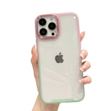 Gradient Frame Edge Metal Camera Clear Soft iPhone Case