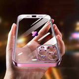 Luxury Square Plating Camera Lens Protection Shockproof Clear Soft iPhone Case