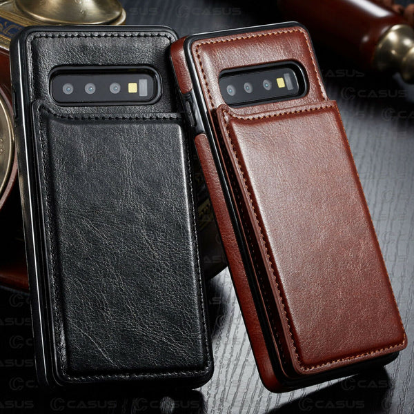 Leather Wallet Magnet Flip Card Slot Samsung Case