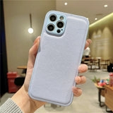 Fashion Leather Texture Camera Lens Protection Shockproof Soft iPhone Case