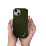 Solid Color Cartoon Smile Face Soft iPhone Case