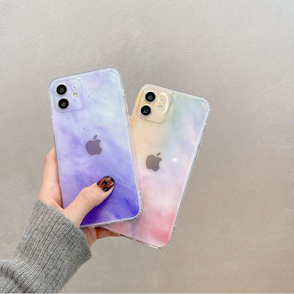 Gradient Color Silicone Soft Phone Case Back Cover for iPhone