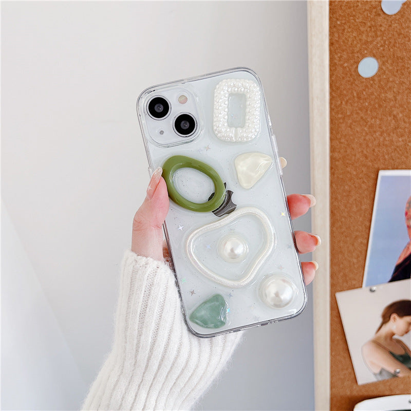 3D Pearl Silicone Soft iPhone Case