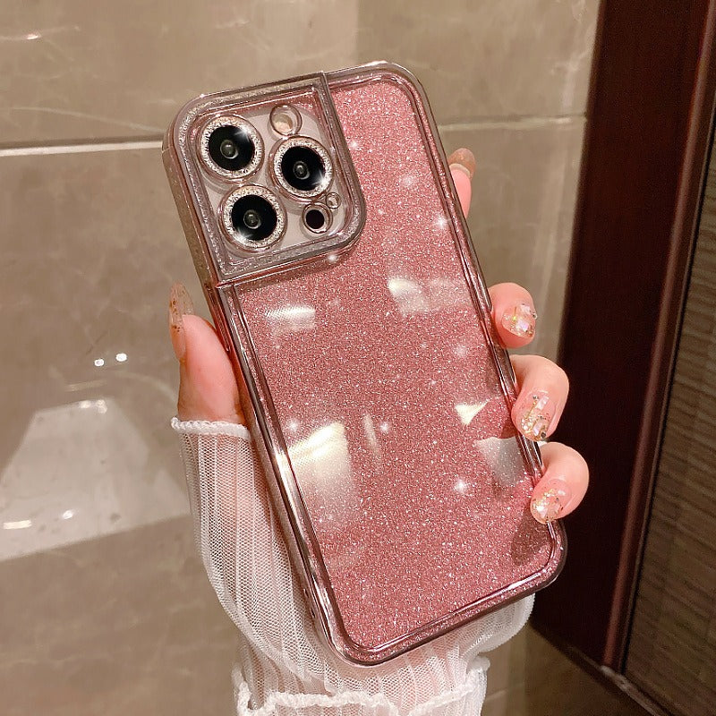 Fashion Glitter Camera Lens Protective Shockproof Soft iPhone Case