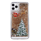 Christmas Glitter Dynamic Liquid Quicksand iPhone Case