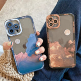 Aesthetics Retro Moon Night Cloud Camera Lens Protection Shockproof Soft iPhone Case