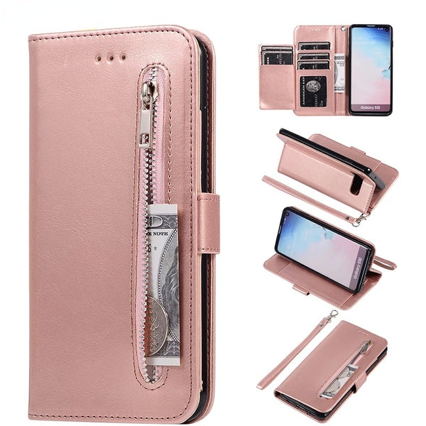 PU Leather Zipper Wallet Samsung Case