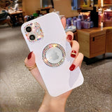 Luxury Bling Glitter Diamond Crystal Camera Lens Protection Leather Soft iPhone Case