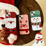 Christmas Cartoon Deer Snowman iPhone Case