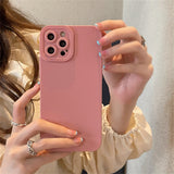 Solid Color Camera Lens Protection Shockproof Silicone Soft iPhone Case