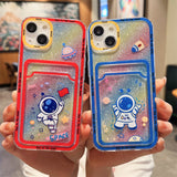 Astronaut Card Holder Camera Lens Protective Shockproof Soft iPhone Case