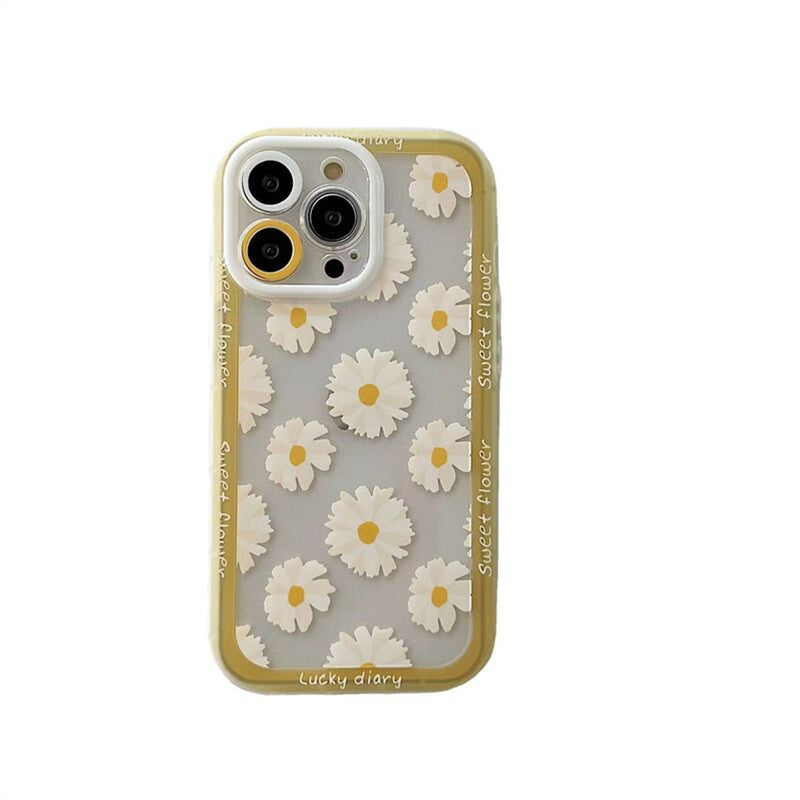 Sweet Daisy Flower Painting Shockproof Clear Soft iPhone Case