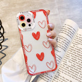 Cute Love Heart Camera Lens Protective Shockproof Bumper Soft iPhone Case