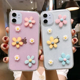 Cute 3D Flower Floral Clear Soft iPhone Case