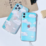 Cute Laser Cloud Pattern Transparent iPhone Case