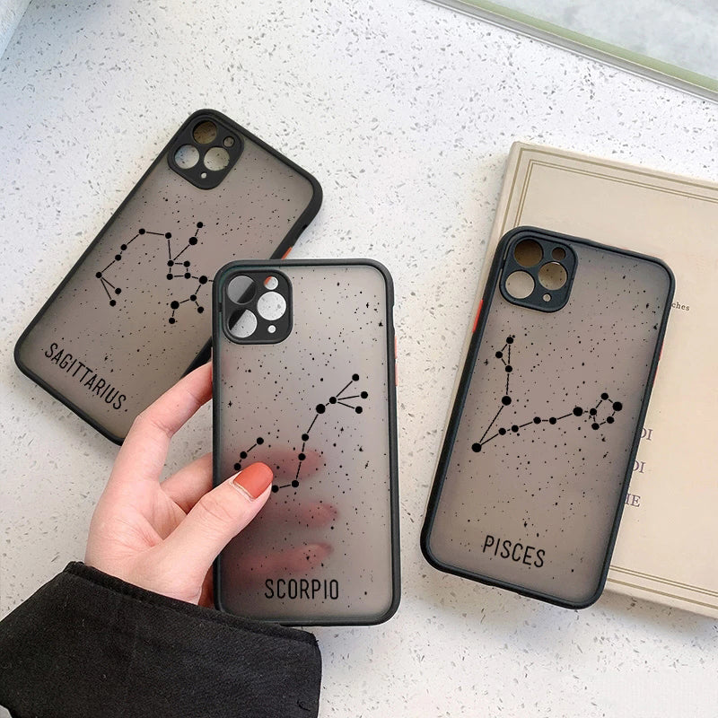 Twelve Constellations Hard PC Phone Case Back Cover for iPhone